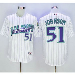 MLB Diamondbacks 51 Randy Johnson White 1999 Turn Back The Clock Men Jersey MLB Diamondbacks 51 Randy Johnson White 1999 Turn Back The Clock Men Jersey