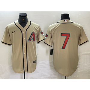 MLB Diamondbacks 7 Corbin Carroll Cream Nike Cool Base Men Jersey MLB Diamondbacks 7 Corbin Carroll Cream Nike Cool Base Men Jersey