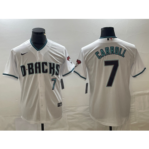 MLB Diamondbacks 7 Corbin Carroll White Nike Cool Base Men Jersey