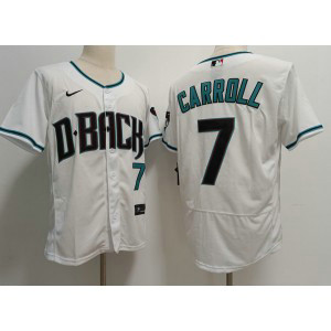 MLB Diamondbacks 7 Corbin Carroll White Nike Flexbase Men Jersey