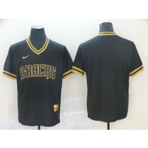 MLB Diamondbacks Blank Black Gold Nike Cooperstown Legend V Neck Men Jersey
