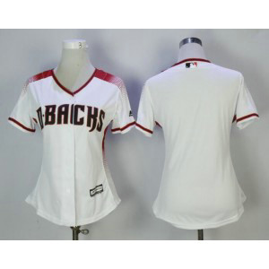 MLB Diamondbacks Blank White Sedona Cool Base Women Jersey