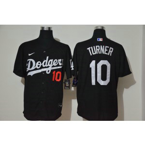 MLB Dodgers 10 Justin Turner Black 2020 Nike Cool Base Men Jersey