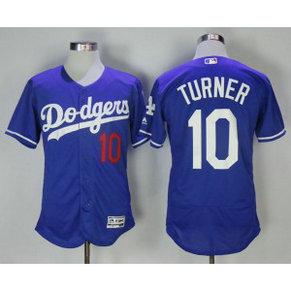 MLB Dodgers 10 Justin Turner Blue Flexbase Men Jersey