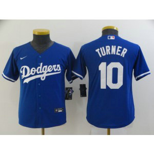 MLB Dodgers 10 Justin Turner Blue Nike Cool Base Youth Jersey MLB Dodgers 10 Justin Turner Blue Nike Cool Base Youth Jersey