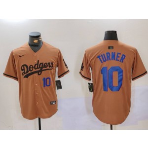 MLB Dodgers 10 Justin Turner Brown Nike Cool Base Men Jersey