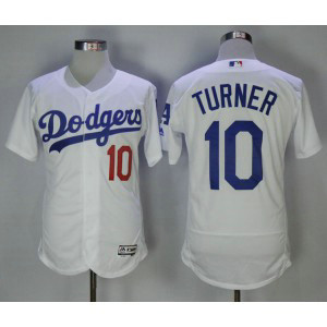 MLB Dodgers 10 Justin Turner White Flexbase Men Jersey MLB Dodgers 10 Justin Turner White Flexbase Men Jersey