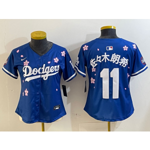 MLB Dodgers 11 佐佐木朗希 Blue 2025 Tokyo Series Nike Cool Base Youth Jersey MLB Dodgers 11 佐佐木朗希 Blue 2025 Tokyo Series Nike Cool Base Youth Jersey