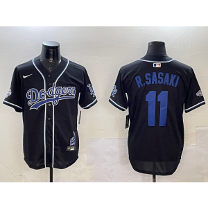 MLB Dodgers 11 R.Sasaki Black Nike Cool Base Men Jersey MLB Dodgers 11 R.Sasaki Black Nike Cool Base Men Jersey