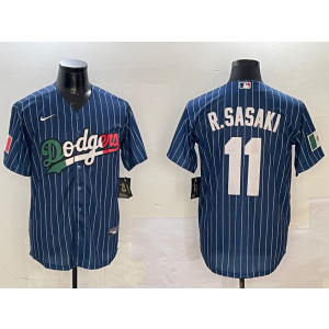 MLB Dodgers 11 R.Sasaki Blue Mexico Nike Cool Base Men Jersey MLB Dodgers 11 R.Sasaki Blue Mexico Nike Cool Base Men Jersey