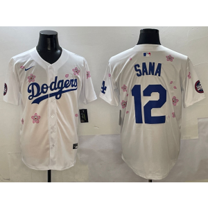MLB Dodgers 12 Sana White 2025 Tokyo Series Nike Cool Base Men Jersey MLB Dodgers 12 Sana White 2025 Tokyo Series Nike Cool Base Men Jersey
