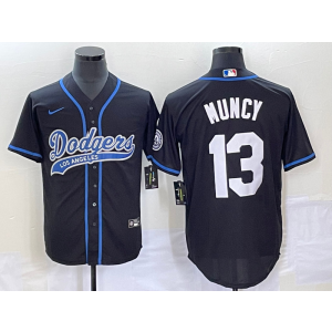MLB Dodgers 13 Max Muncy Black Baseball Nike Cool Base Men Jersey