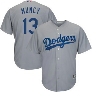 MLB Dodgers 13 Max Muncy Gray Cool Base Men Jersey