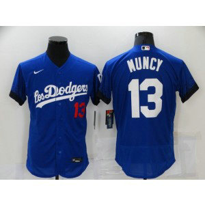 MLB Dodgers 13 Max Muncy Royal 2021 City Connect Flexbase Men Jersey