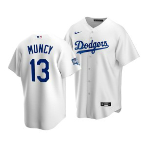 MLB Dodgers 13 Max Muncy White 2020 World Series Champions Cool Base Men Jersey