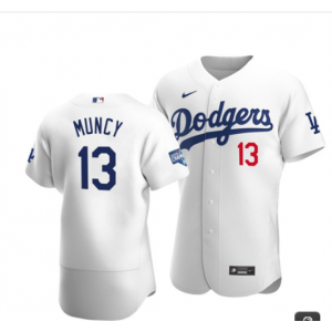MLB Dodgers 13 Max Muncy White 2020 World Series Champions Flexbase Men Jersey
