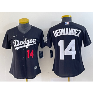 MLB Dodgers 14 Enrique Hernandez Black Nike Cool Base Women Jersey MLB Dodgers 14 Enrique Hernandez Black Nike Cool Base Women Jersey