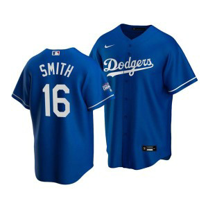 MLB Dodgers 16 Will Smith Blue 2020 World Series Champions Cool Base Men Jersey