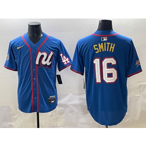 MLB Dodgers 16 Will Smith Blue National League 2025 All Star Nike Cool Base Men Jersey MLB Dodgers 16 Will Smith Blue National League 2025 All Star Nike Cool Base Men Jersey