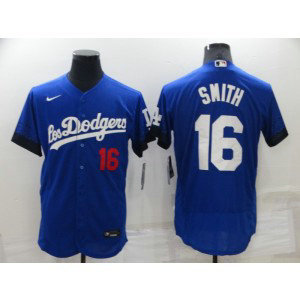 MLB Dodgers 16 Will Smith Royal 2021 City Connect Flexbase Men Jersey