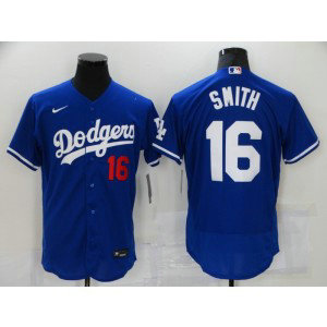 MLB Dodgers 16 Will Smith Royal Flexbase Men Jersey