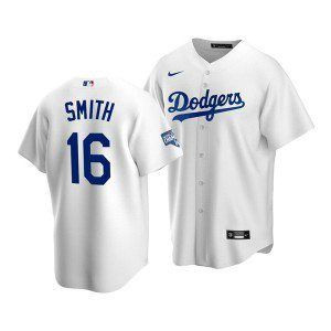 MLB Dodgers 16 Will Smith White 2020 World Series Champions Cool Base Men Jersey