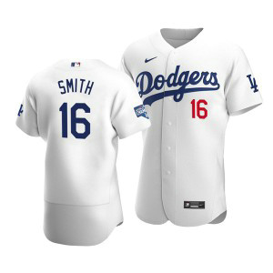 MLB Dodgers 16 Will Smith White 2020 World Series Champions Flexbase Men Jersey