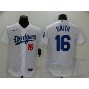 MLB Dodgers 16 Will Smith White Nike Flexbase Men Jersey
