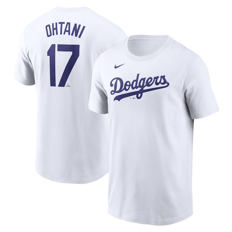 MLB Dodgers 17 Ohtani white T-Shirt