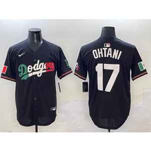 MLB Dodgers 17 Shohei Ohtani Black Mexico Nike Cool Base Men Jersey MLB Dodgers 17 Shohei Ohtani Black Mexico Nike Cool Base Men Jersey