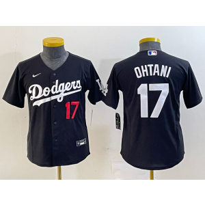 MLB Dodgers 17 Shohei Ohtani Black Nike Cool Base Youth Jersey MLB Dodgers 17 Shohei Ohtani Black Nike Cool Base Youth Jersey
