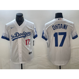 MLB Dodgers 17 Shohei Ohtani White City Connect Nike Cool Base Men Jersey MLB Dodgers 17 Shohei Ohtani White City Connect Nike Cool Base Men Jersey