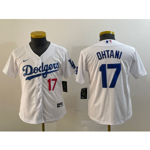 MLB Dodgers 17 Shohei Ohtani White Nike Cool Base Youth Jersey MLB Dodgers 17 Shohei Ohtani White Nike Cool Base Youth Jersey