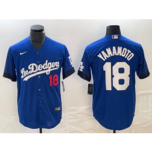 MLB Dodgers 18 Yoshinobu Yamamoto Blue City Connect Nike Cool Base Men Jersey MLB Dodgers 18 Yoshinobu Yamamoto Blue City Connect Nike Cool Base Men Jersey