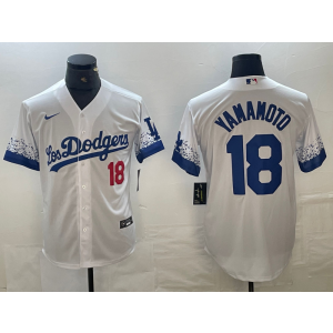 MLB Dodgers 18 Yoshinobu Yamamoto White City Connect Nike Cool Base Men Jersey MLB Dodgers 18 Yoshinobu Yamamoto White City Connect Nike Cool Base Men Jersey