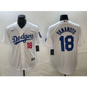 MLB Dodgers 18 Yoshinobu Yamamoto White Nike Cool Base Men Jersey MLB Dodgers 18 Yoshinobu Yamamoto White Nike Cool Base Men Jersey