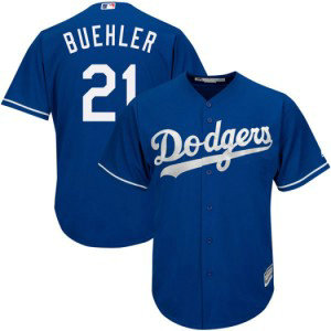 MLB Dodgers 21 Walker Buehler Royal Cool Base Men Jersey