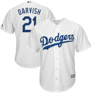 MLB Dodgers 21 Yu Darvish White Cool Base Men Jersey