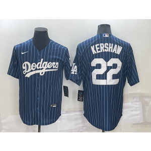 MLB Dodgers 22 Clayton Kershaw Blue Nike Cool Base Men Jersey