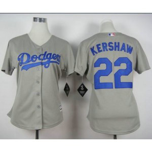 MLB Dodgers 22 Clayton Kershaw Grey Alternate Road Women Jersey MLB Dodgers 22 Clayton Kershaw Grey Alternate Road Women Jersey