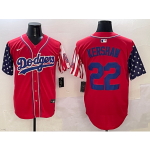 MLB Dodgers 22 Clayton Kershaw Red USA Flag Nike Cool Base Men Jersey MLB Dodgers 22 Clayton Kershaw Red USA Flag Nike Cool Base Men Jersey