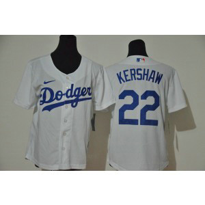 MLB Dodgers 22 Clayton Kershaw White 2020 Nike Cool Base Youth Jersey