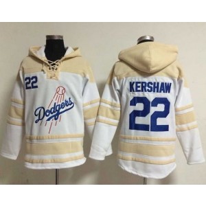 MLB Dodgers 22 Clayton Kershaw White Men Sweatshirt Hoodie