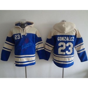 MLB Dodgers 23 Adrian Gonzalez Blue Men Sweatshirt Hoodie