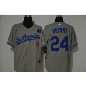 MLB Dodgers 24 Kobe Bryant Gray 2020 Nike KB Cool Base Men Jersey
