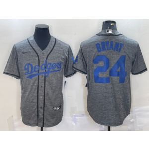 MLB Dodgers 24 Kobe Bryant Grey Nike Cool Base Men Jersey