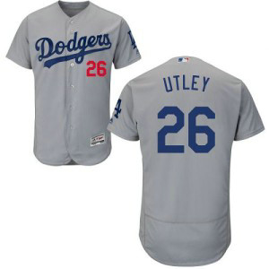 MLB Dodgers 26 Chase Utley Grey Flexbase Men Jersey