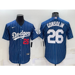 MLB Dodgers 26 Tony Gonsolin Blue Nike Cool Base Men Jersey