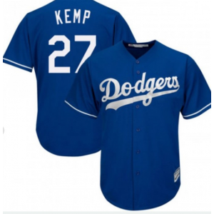 MLB Dodgers 27 Matt Kemp Blue Cool Base Men Jersey