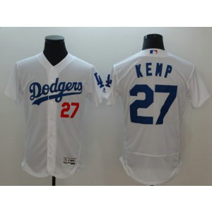 MLB Dodgers 27 Matt Kemp White Flexbase Men Jersey